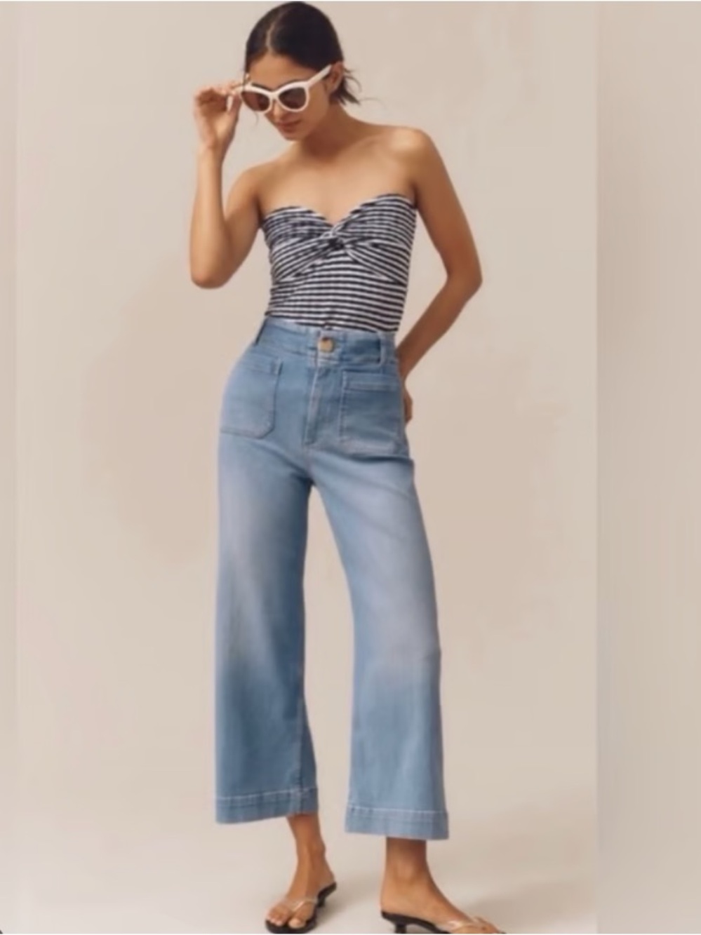 NWOT Maeve The Colette Cropped High-Rise Wide-Leg Jeans